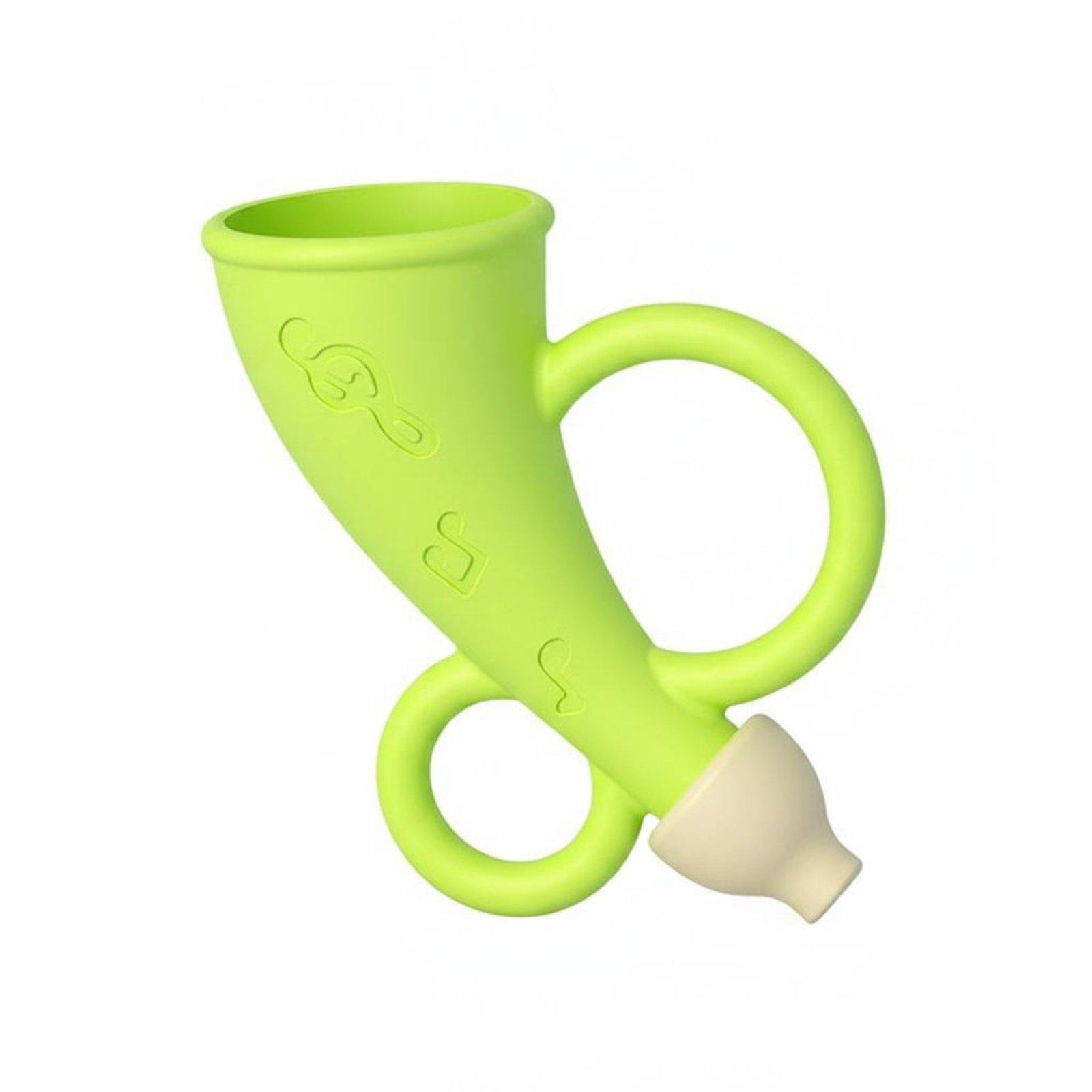 Baby Teethers - Baby-Silikon-Horn-Pfeife, kaubares Spielzeug, Beißring für Säuglinge,
