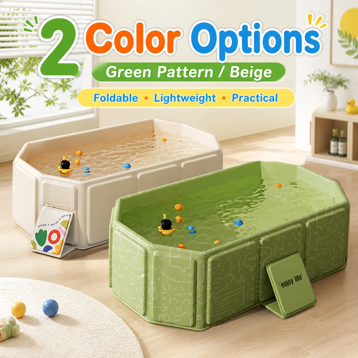 Baby Bath Tub Foldable - Faltbare Baby-Badewanne Tragbare Dicke Kinder-Badewanne Zusammenklappbare