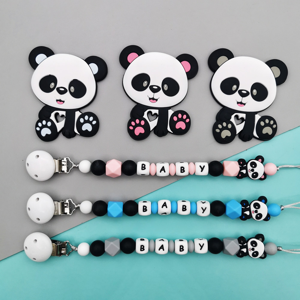 Baby Teethers - Panda Angepasst Englisch Silikon Buchstabe Name
