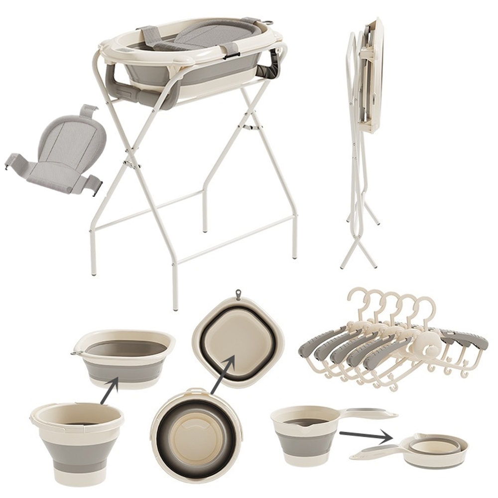 Baby Bath Tub Foldable - All-in-One faltbares Baby-Badeset – Badestation +