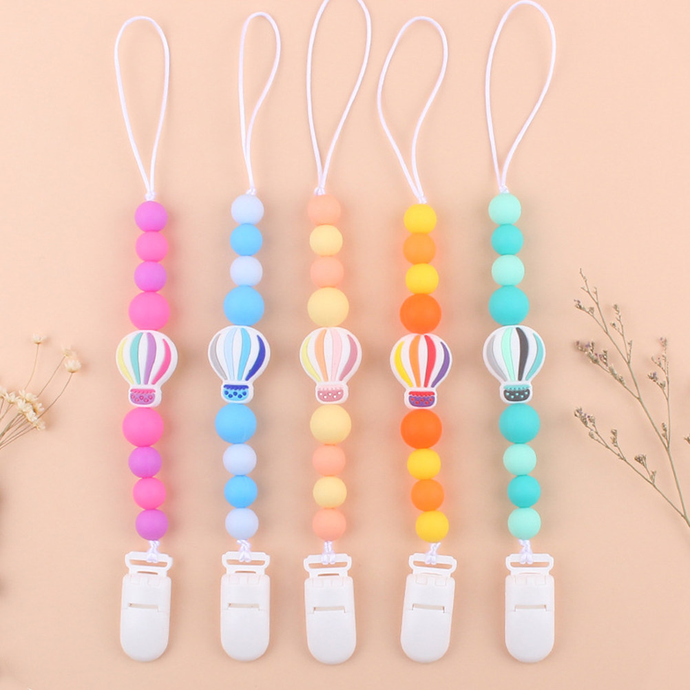 Baby Teethers - 1 Stück Baby-Beißring-Clip-Halter, Silikon-Schnullerkette, Schnuller-Clip-Kette für